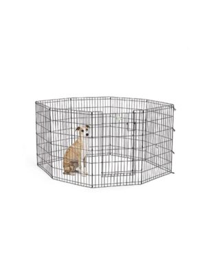 Midwest Homes 91cm Black Exercise Pen With Full MAX Lock Door