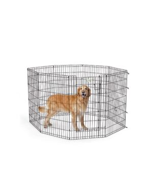 Midwest Homes 106cm Black Exercise Pen With Full MAX Lock Door