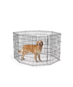 Midwest Homes 106cm Black Exercise Pen With Full MAX Lock Door