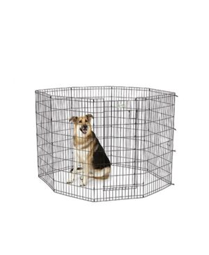 Midwest Homes 121cm Black Exercise Pen With Full MAX Lock Door