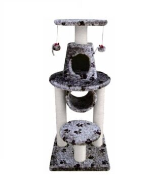 BONALTI CAT PLAY TOWER GREY WITH PAW PRINT 45x45x108 cm