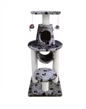 BONALTI CAT PLAY TOWER GREY WITH PAW PRINT 45x45x108 cm