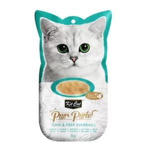 Kit Cat Puree Tuna & Fiber Hairball 4x15gr