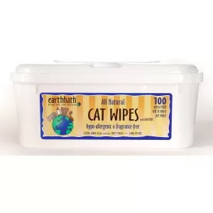 Earth Bath Cat Grooming Wipes Hypoallergenic Fragrance Free 100pcs