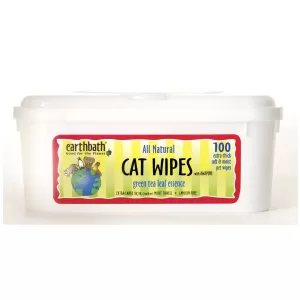 Earth Bath Cat Grooming Wipes With Awapuhi, Green Tea Scent 100pcs