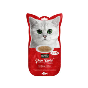 Kit Cat Puree Plus Skin & Coat Tuna With Fish Oil 4x15gr