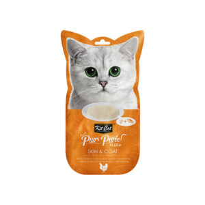 Kit Cat Puree Plus Skin & Coat Chicken & Fish Oil 4x15gr