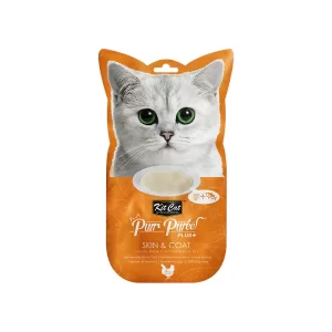 Kit Cat Puree Plus Skin & Coat Chicken & Fish Oil 4x15gr