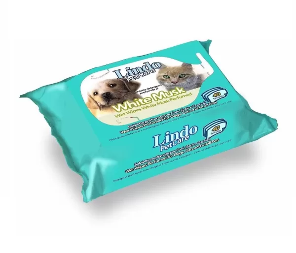 LINDO PET WIPES WHITE MUSK PERFUMED 40pcs