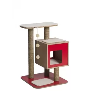 PREMIUM CAT FURNITURE V- BASE - RED 55 x 56 x 81 cm