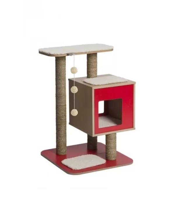 PREMIUM CAT FURNITURE V- BASE - RED 55 x 56 x 81 cm
