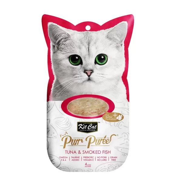 Kit Cat Puree Tuna & Smoked Fish 4x15gr