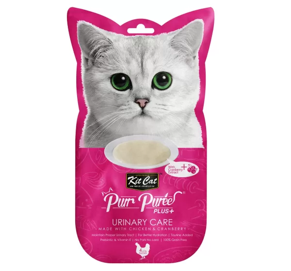 Kit Cat Puree Plus Urinary Care Chicken & Cranberry 4x15gr