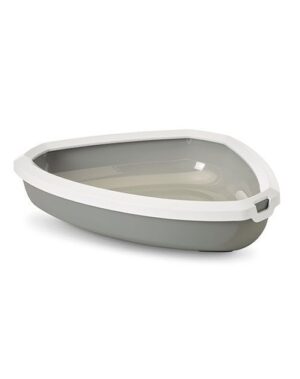 Savic Rincon Corner Litter Tray Grey 58.50cm x 45.50cm x 12.50cm