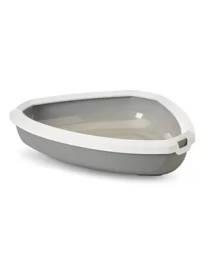 Savic Rincon Corner Litter Tray Grey 58.50cm x 45.50cm x 12.50cm