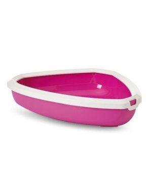 Savic Rincon Corner Litter Tray Fuschia 58.50cm x 45.50cm x 12.50cm