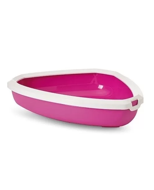 Savic Rincon Corner Litter Tray Fuschia 58.50cm x 45.50cm x 12.50cm