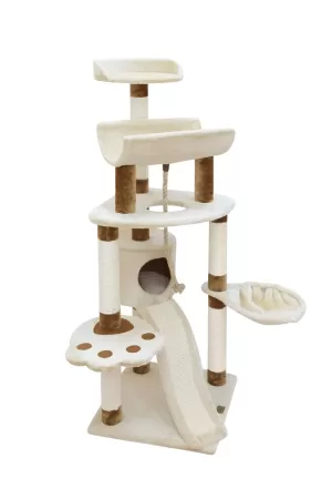 SHANTAL CAT POLE - BEIGE-BROWN 49x49x145 cm
