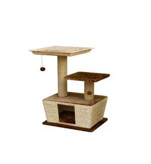 VILLA CAT PLAY LOUNGE - LIGHT BROWN 48x38x80 cm