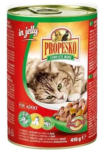 Propesko Chunks Cat rabbit, chicken and carrot jelly 415g