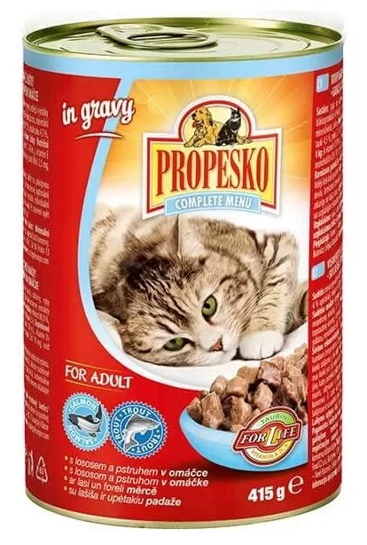 Propesko Chunks Cat salmon trou gravy 415g