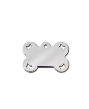 ID Tag - Bone Chrome with Cutout