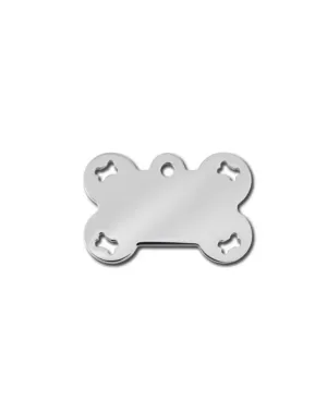ID Tag - Bone Chrome with Cutout