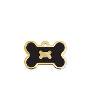 ID Tag-Bone Epoxy Gold Black