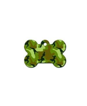 ID Tag - Bone Painted Green Camouflage