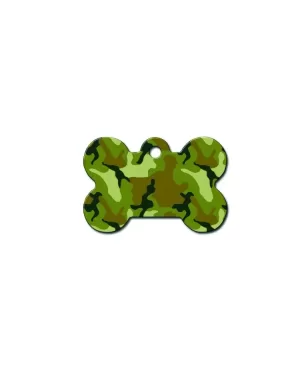 ID Tag - Bone Painted Green Camouflage