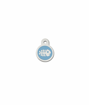 ID Tag- Circle Small Blue Epoxy Fish
