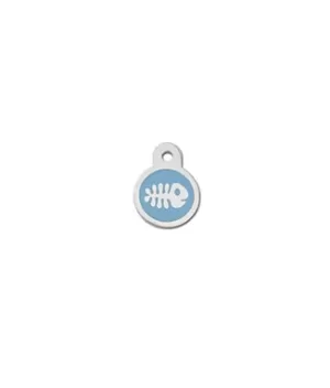 ID Tag- Circle Small Blue Epoxy Fish
