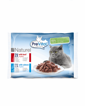 Prevital Naturel pouch Cat salmon, beef 4x85g