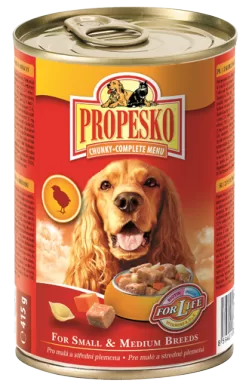Propesko Chunks Dog chicken, carrot pasta 415g