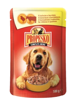 Propesko Pouch dog chicken+beef 100g