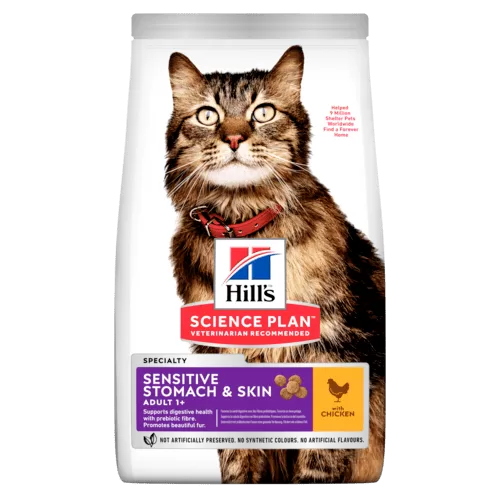 HILL'S SCIENCE PLAN Sensitive Stomach & Skin Adult Cat Food with Chicken 1.5kg