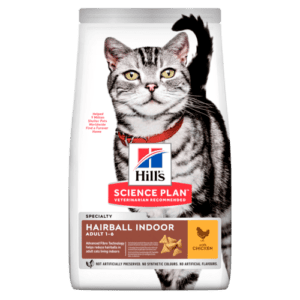 HILL'S SCIENCE PLAN Hairball Indoor Adult Cat Food with Chicken 1.5kg