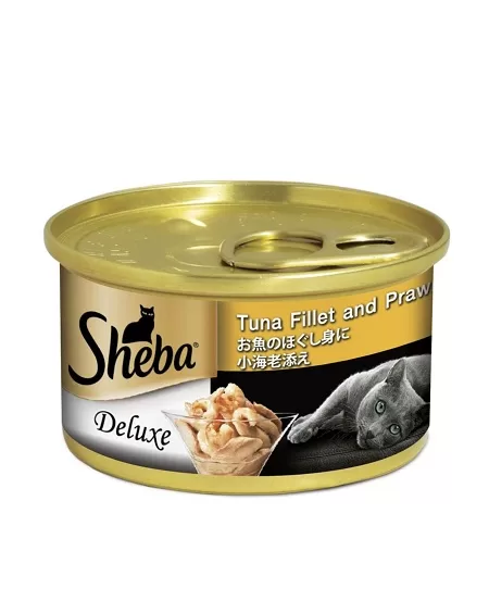 SHEBA Tuna Fillet and whole prawn in seafood sauce  85g