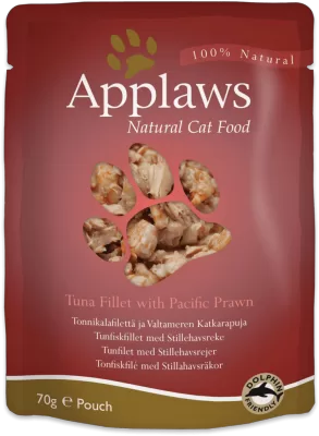 Applaws Tuna with Pacific Prawn in Broth – Pouch 70gr
