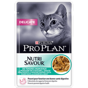 PRO PLAN CAT NUTRISAVOUR WET Adult DELICATE Ocean Fish in Gravy 85gr