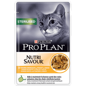 PRO PLAN CAT NUTRI SAVOUR WET Adult STERILISED Chicken in Gravy 85gr