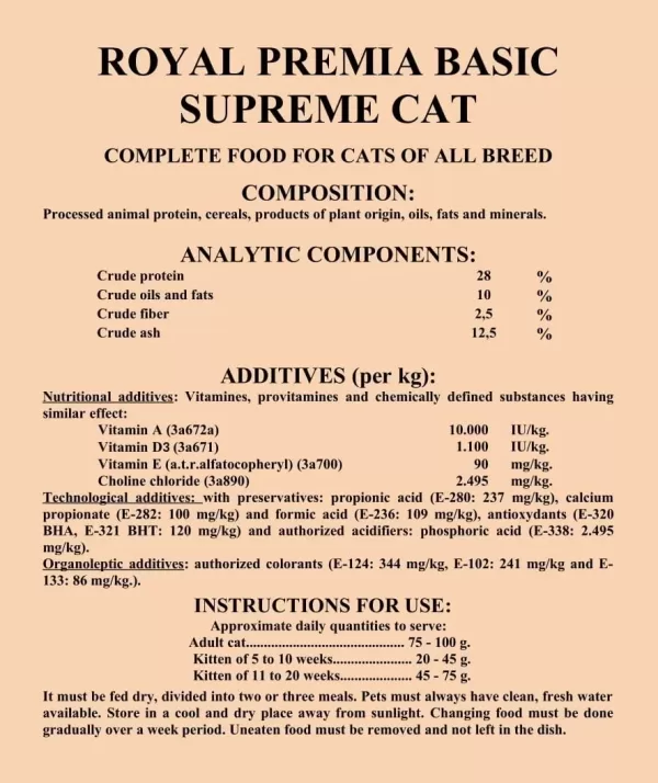 Royal Premia Basic Cat food 2kg