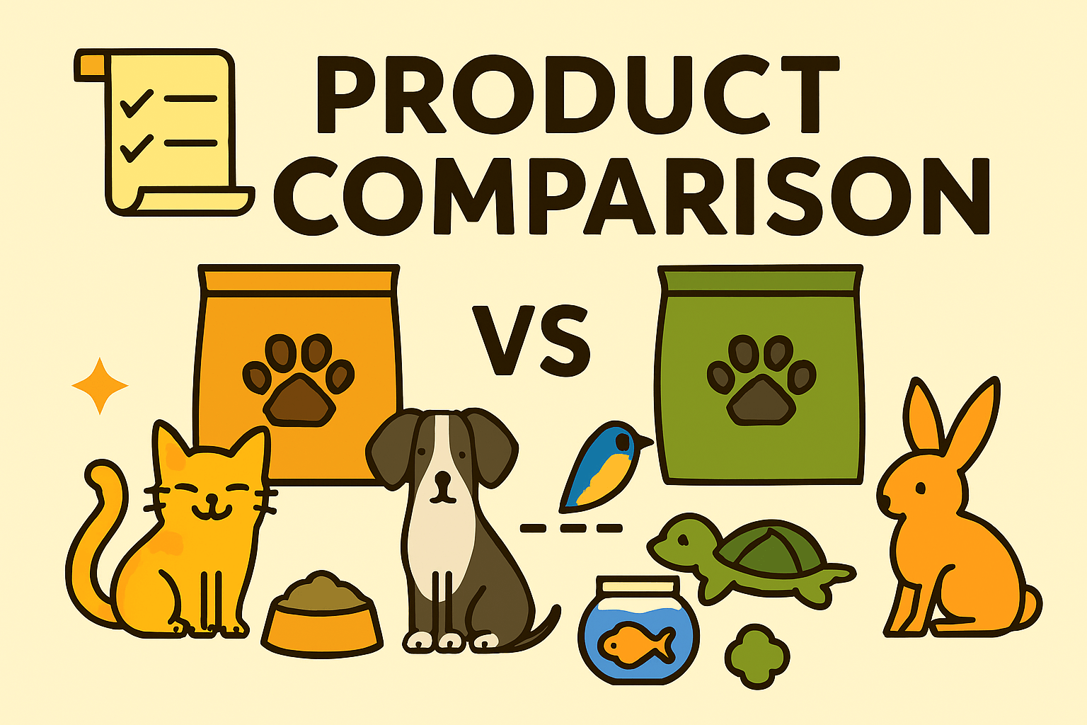 Product comparison pet food and supplies at Zooandpet Pet Shop in Sharjah, UAE