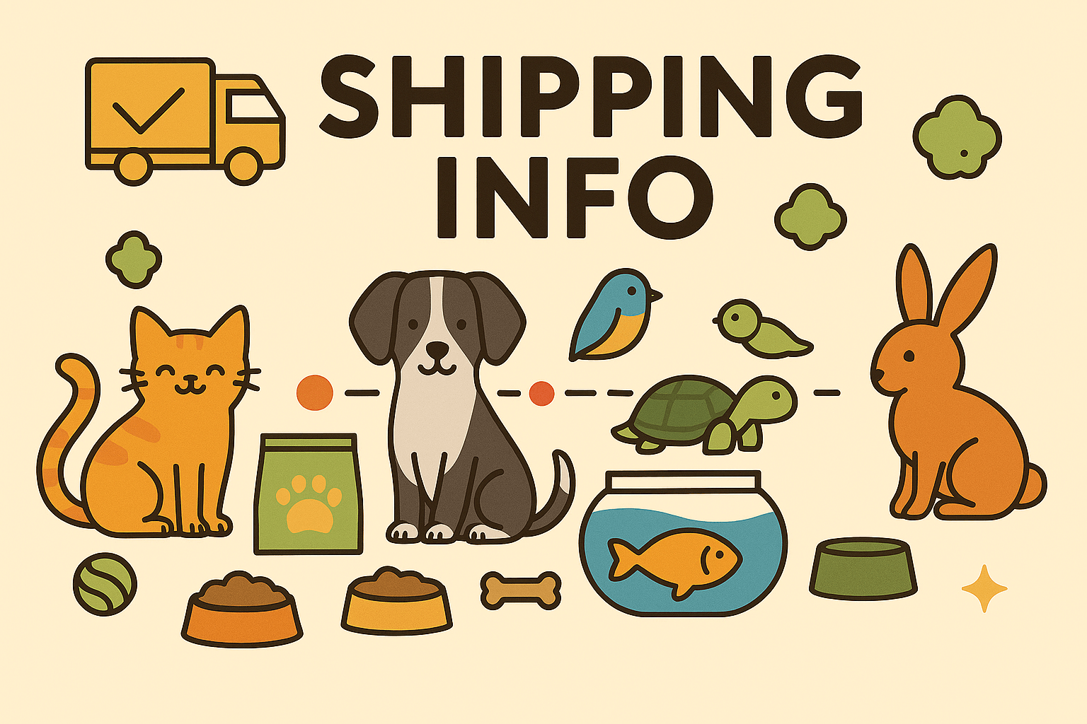 Shipping information at Zooandpet Pet Shop in Sharjah, UAE for pet food and supplies